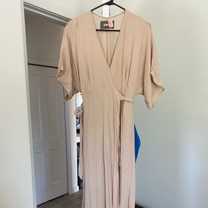 Reformation cream maxi wrap dress size small